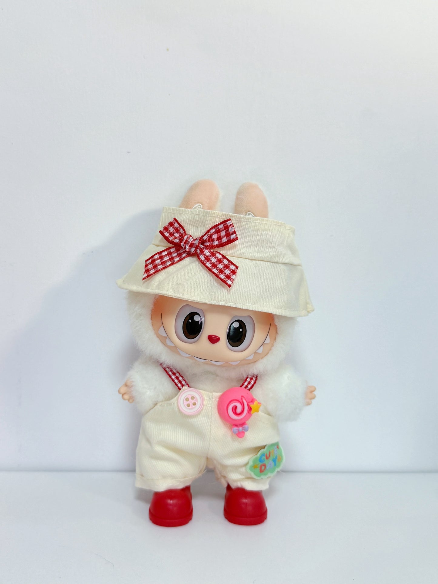 Labubu Clothes | Creamy Red Gingham Doll Outfit (Handmade)
