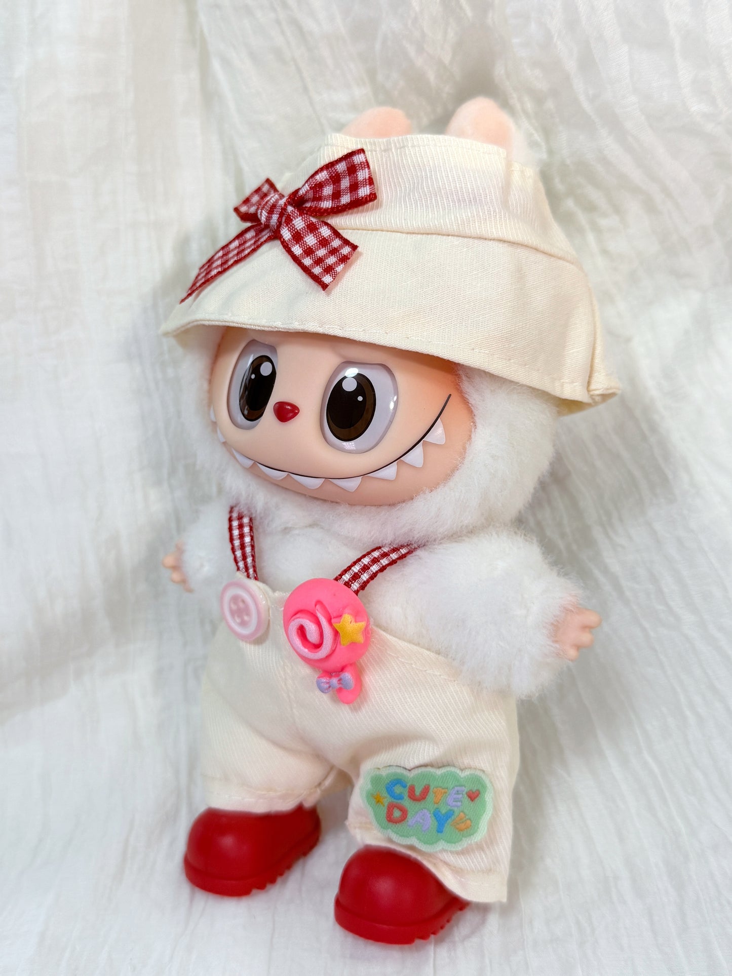 Labubu Clothes | Creamy Red Gingham Doll Outfit (Handmade)