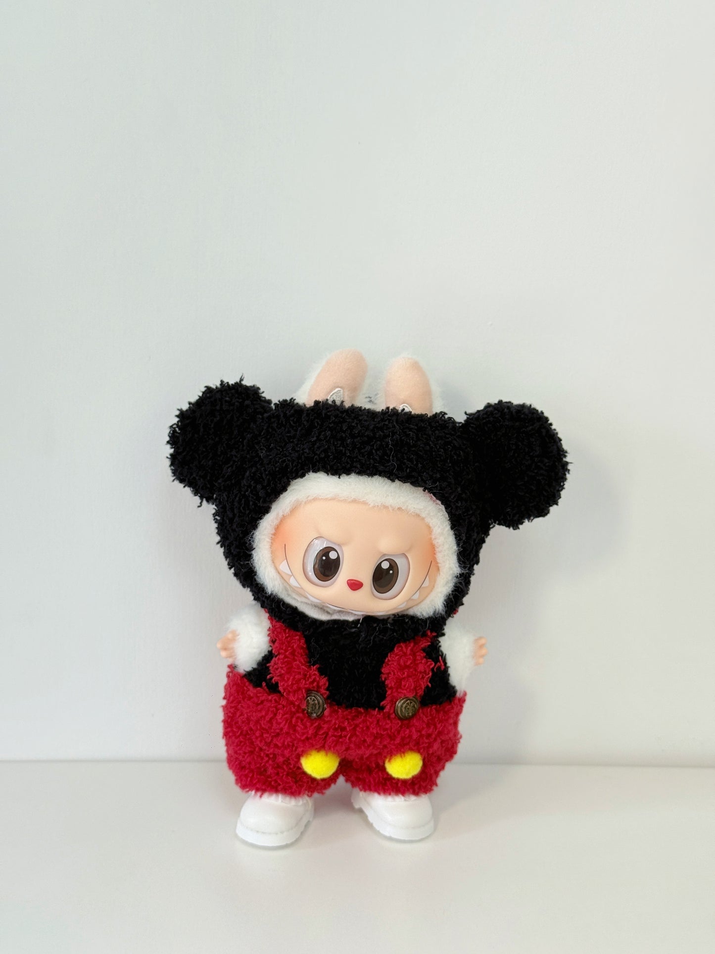 Labubu Clothes – Plush Mouse-Inspired Outfit Set in Red & Black (Handmade Cartoon Look)