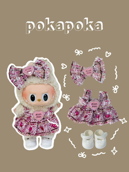 Labubu Clothes – Heavy Lace Sweetheart Dress Set (Handmade Limited)