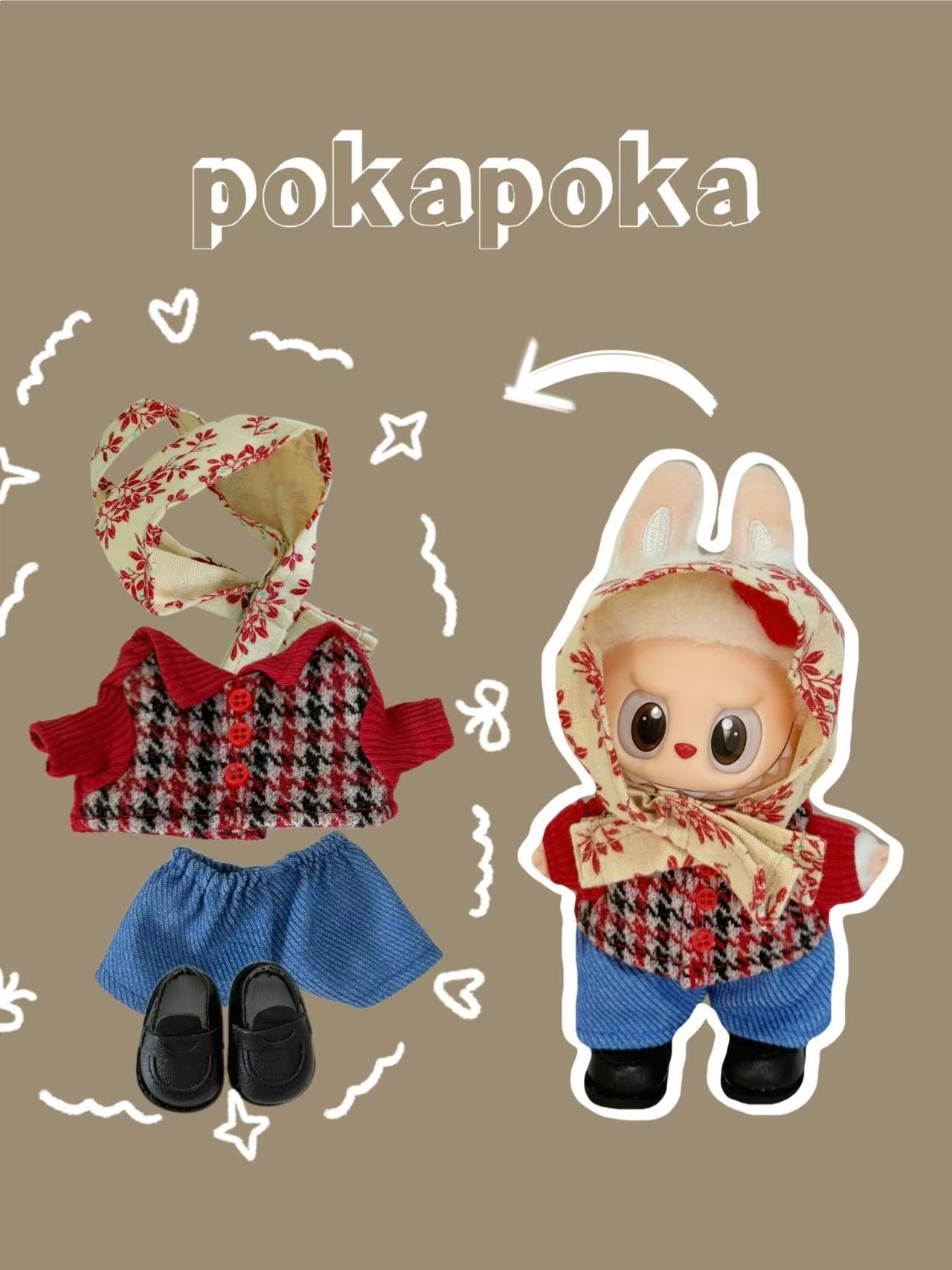Labubu Clothes – K-Pop Idol-Inspired Streetwear Set (GD Vibes, Handmade Limited)