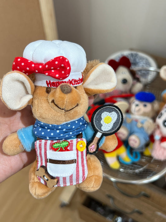 🧁 Mini Chef Mouse Plush Keychain – Cute Bakery-Inspired Toy Charm