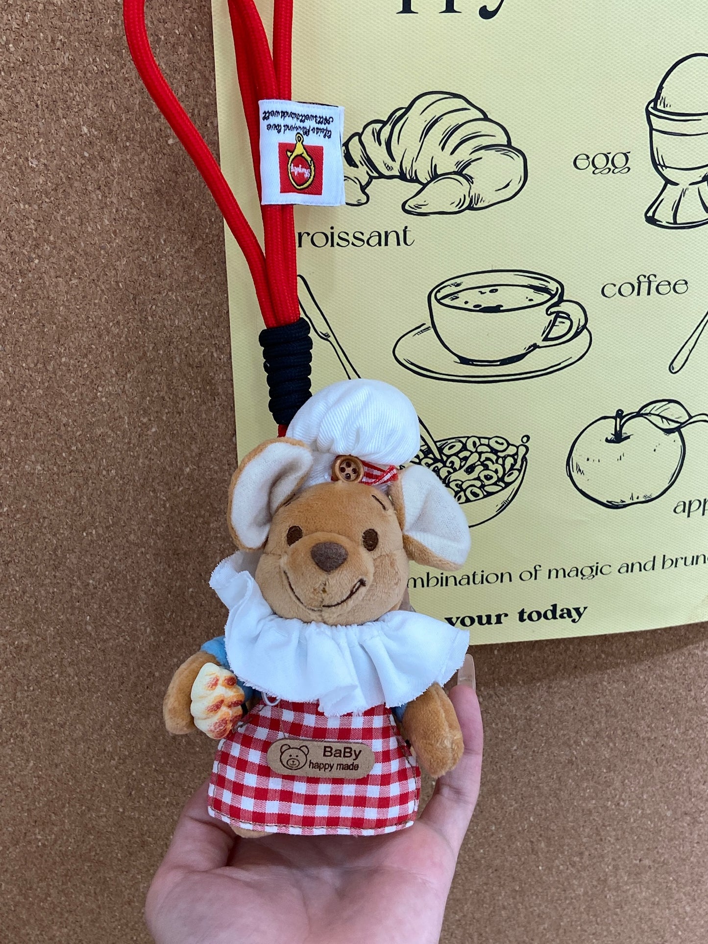 🧁 Mini Chef Mouse Plush Keychain – Cute Bakery-Inspired Toy Charm