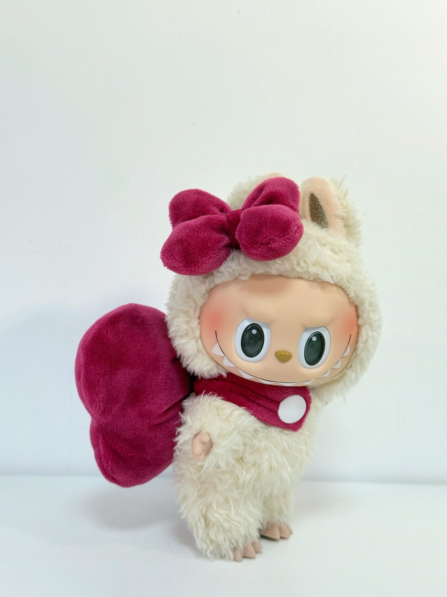 Labubu Accessories – Wine Red Velvet Bow Set (Handmade Styling Piece)
