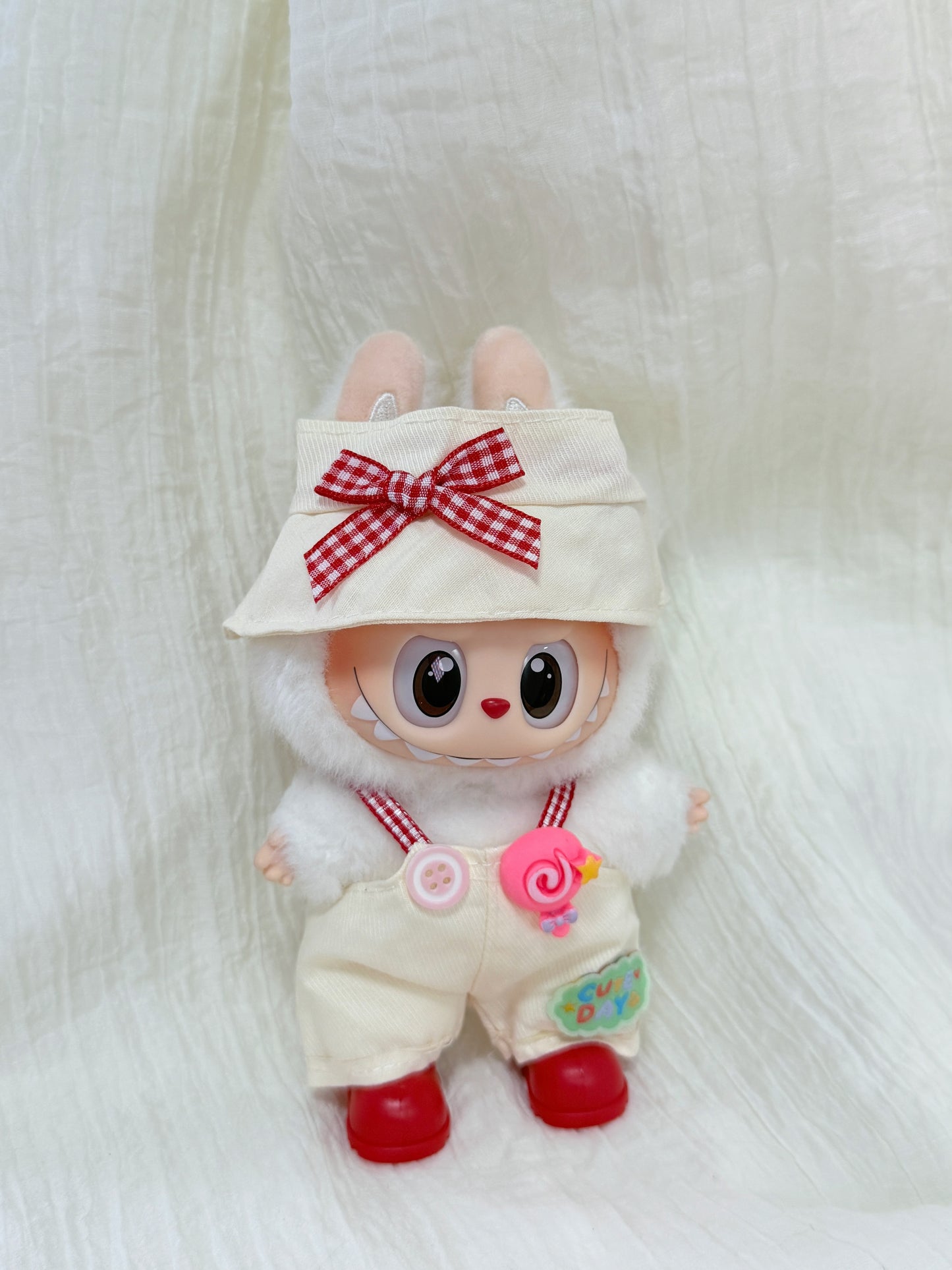 Labubu Clothes | Creamy Red Gingham Doll Outfit (Handmade)
