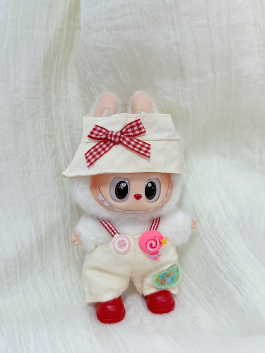 Labubu Clothes | Creamy Red Gingham Doll Outfit (Handmade)