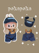 Labubu Clothes – Denim Overalls & Sporty Cap Set (Handmade Streetwear Look)