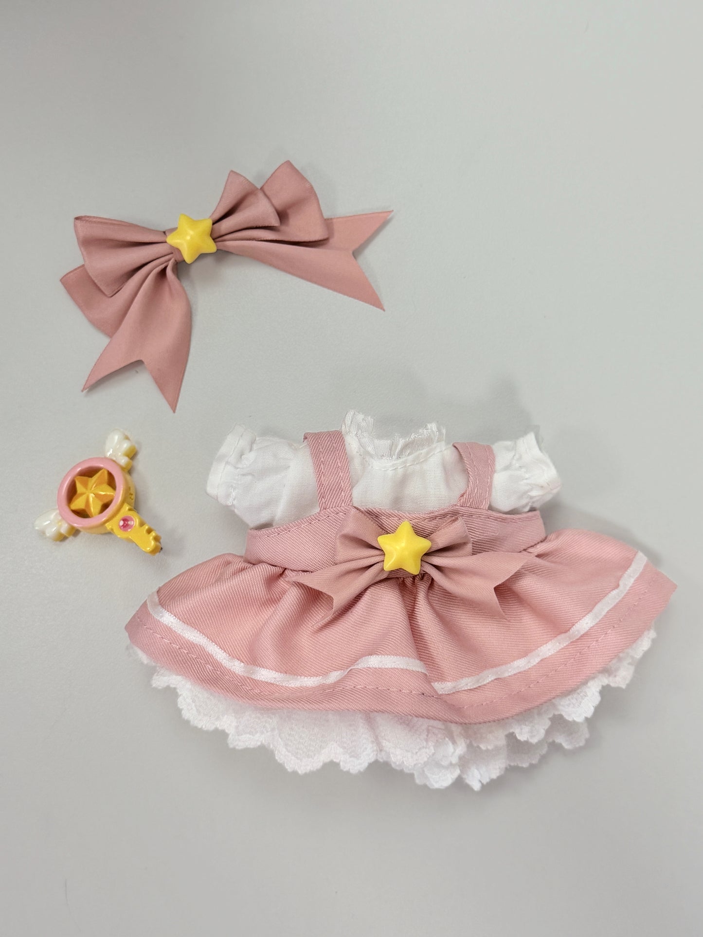 Labubu Clothes – Magical Star Princess Dress Set with Crown & Wand (Handmade Exclusive)