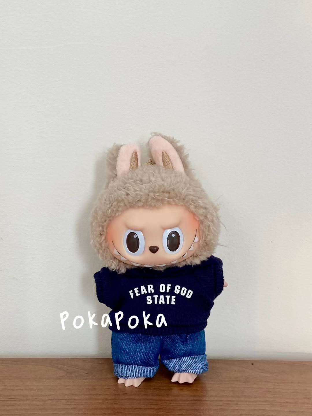 Labubu Clothes |Street Style Navy Sweatshirt Set- Handmade Outfit Set
