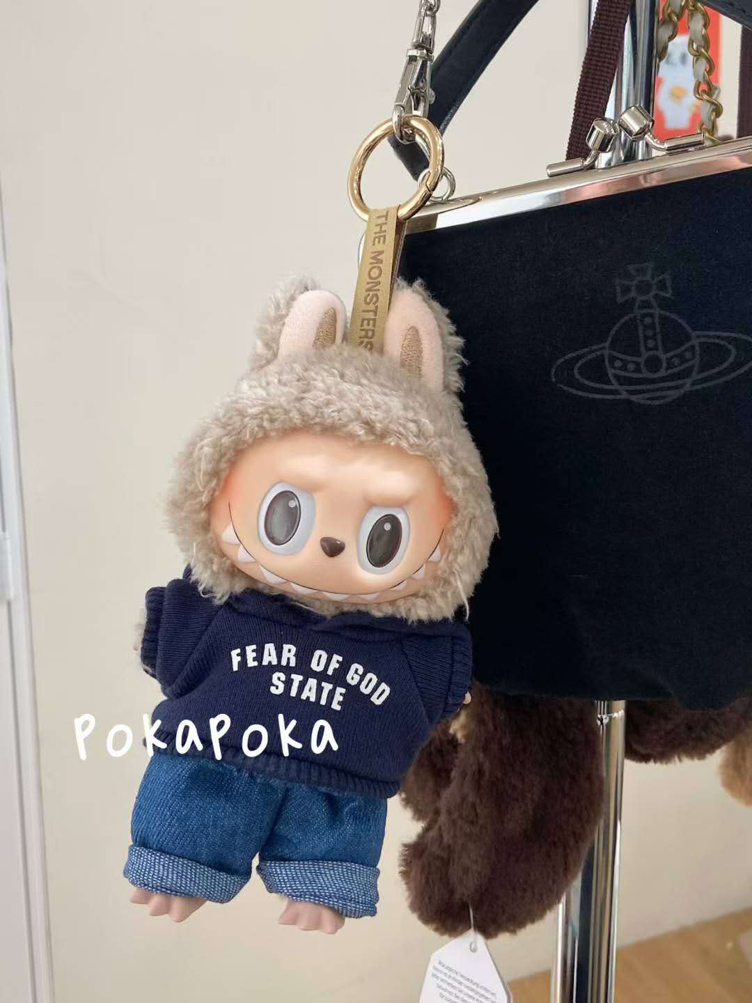 Labubu Clothes |Street Style Navy Sweatshirt Set- Handmade Outfit Set