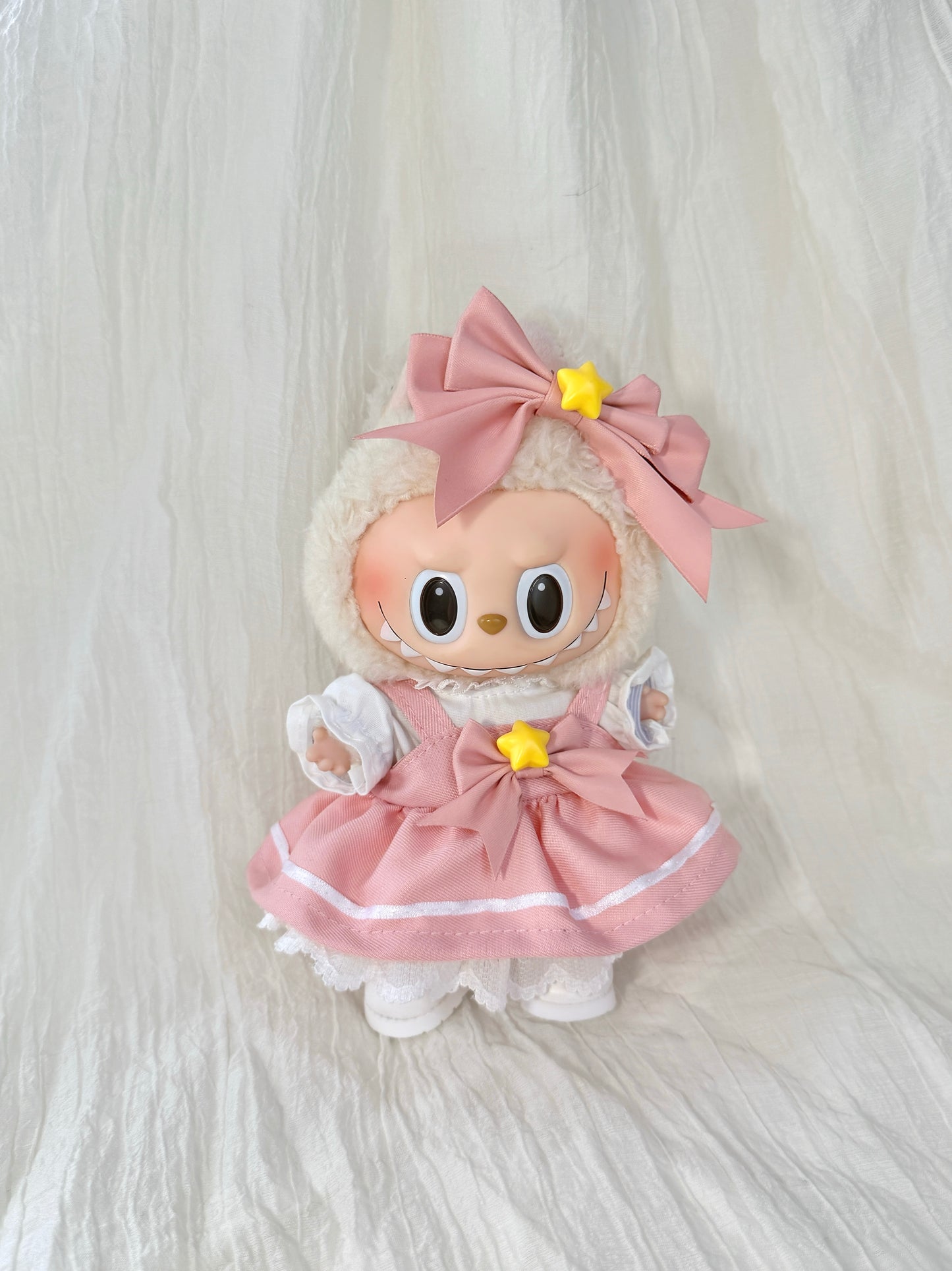Labubu Clothes – Magical Star Princess Dress Set with Crown & Wand (Handmade Exclusive)