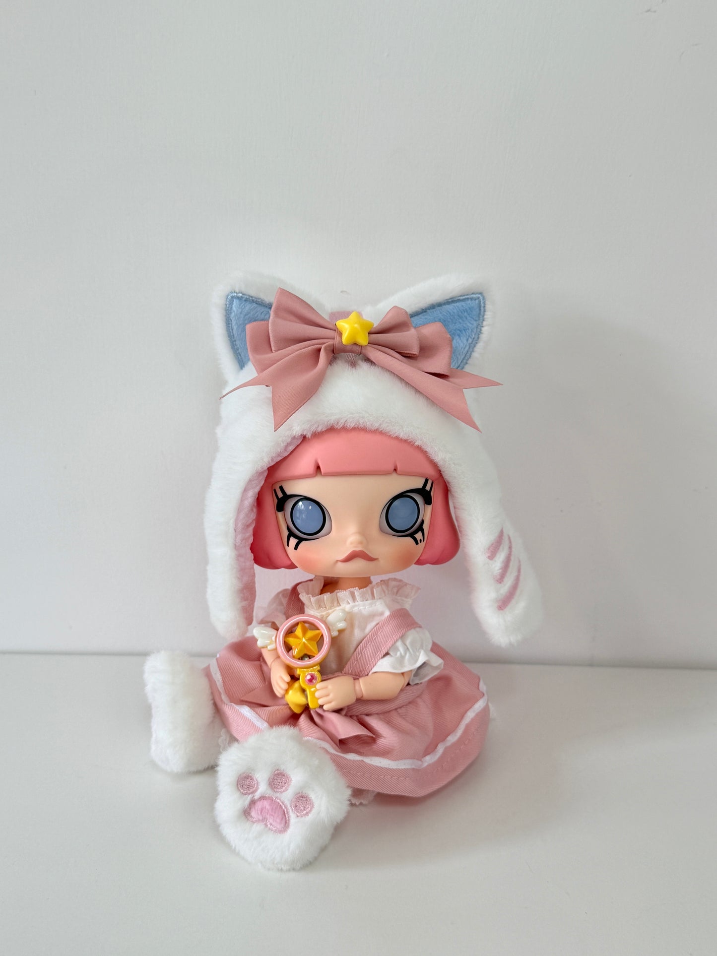 Labubu Clothes – Magical Star Princess Dress Set with Crown & Wand (Handmade Exclusive)